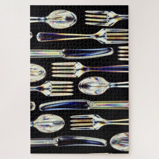 Graphic Foto cutlery fork knife spoon tableware Puzzle (Vertikal)