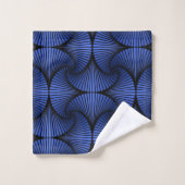 Graphic Geometric 3D Scallop Fan Blue Badhandtuch Set (Waschlappen)