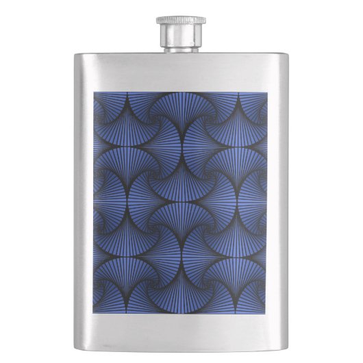 Graphic Geometric 3D Scallop Fan Blue Flachmann (Vorderseite)