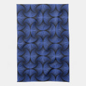 Graphic Geometric 3D Scallop Fan Blue Geschirrtuch (Vertikal)