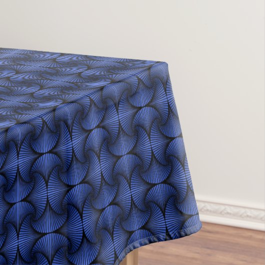 Graphic Geometric 3D Scallop Fan Blue Tischdecke (Beispiel)