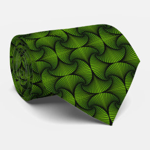 Graphic Geometric 3D Scallop Fan Green Krawatte