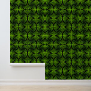 Graphic Geometric 3D Scallop Fan Green Tapete