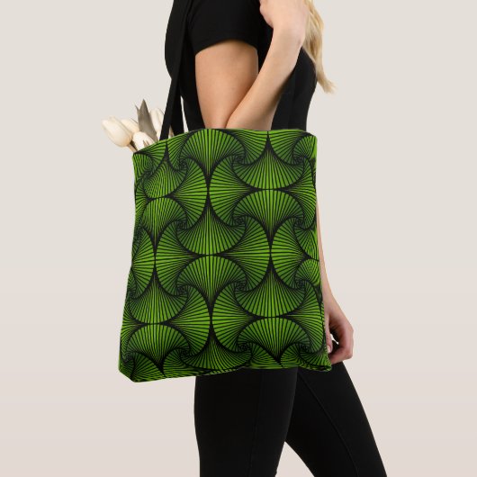 Graphic Geometric 3D Scallop Fan Green Tasche (Von Nahem)