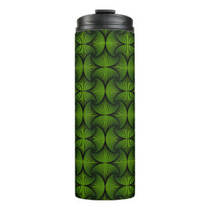 Graphic Geometric 3D Scallop Fan Green Thermosbecher