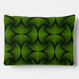 Graphic Geometric 3D Scallop Fan Green Zubehörtasche