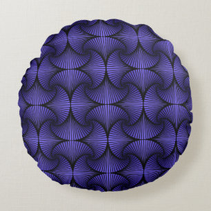 Graphic Geometric 3D Scallop Fan Lila Rundes Kissen