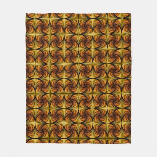 Graphic Geometric 3D Scallop Fan Orange Gelb Fleecedecke (Vorderseite)