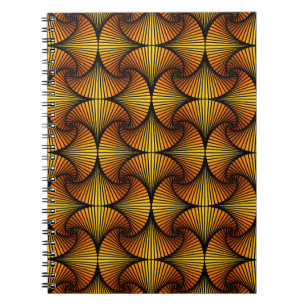 Graphic Geometric 3D Scallop Fan Orange Gelb Notizblock