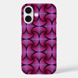 Graphic Geometric 3D Scallop Fan Pink iPhone 16 Hülle