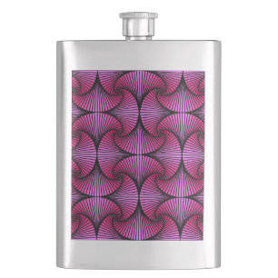 Graphic Geometric 3D Scallop Fan Pink Flachmann