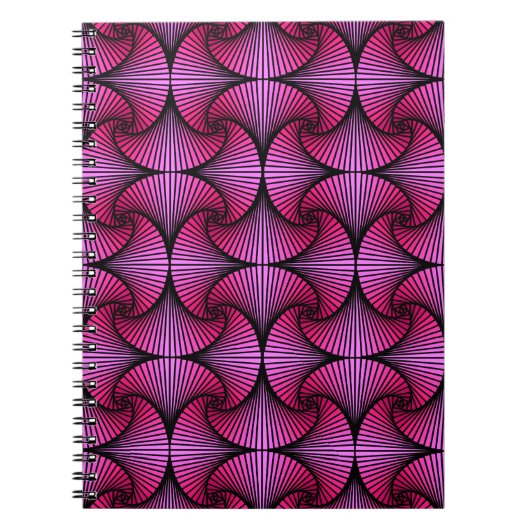 Graphic Geometric 3D Scallop Fan Pink Notizblock (Vorderseite)