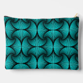 Graphic Geometric 3D Scallop Fan Türkis Zubehörtasche (Rückseite)