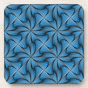 Graphic Geometric 3D Spiral Drehung Blau Getränkeuntersetzer