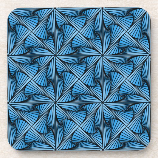 Graphic Geometric 3D Spiral Drehung Blau Getränkeuntersetzer (Vorderseite)