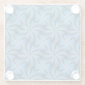 Graphic Geometric 3D Spiral Drehung Blau Glasuntersetzer (Rückseite)