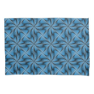 Graphic Geometric 3D Spiral Drehung Blau Kissenbezug