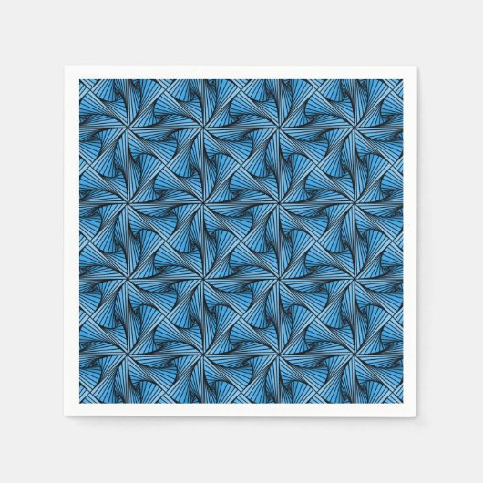 Graphic Geometric 3D Spiral Drehung Blau Serviette (Vorderseite)