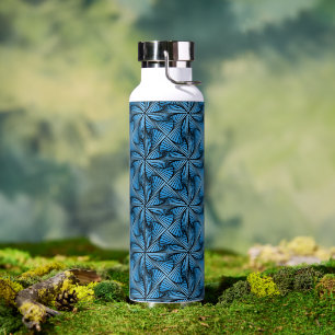 Graphic Geometric 3D Spiral Drehung Blau Trinkflasche