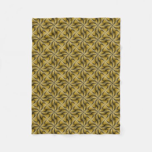 Graphic Geometric 3D Spiral Drehung gelb Fleecedecke (Vorderseite)