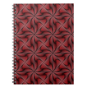 Graphic Geometric 3D Spiral Drehung Red Notizblock