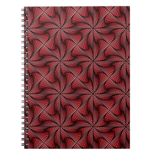 Graphic Geometric 3D Spiral Drehung Red Notizblock (Vorderseite)