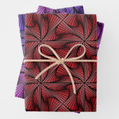 Graphic Geometric 3D Spiral Drehung Rot Rosa Lila Geschenkpapier Set (Beispiel)