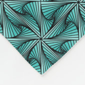Graphic Geometric 3D Spiral Drehung Türkis Grün Fleecedecke (Ecke)
