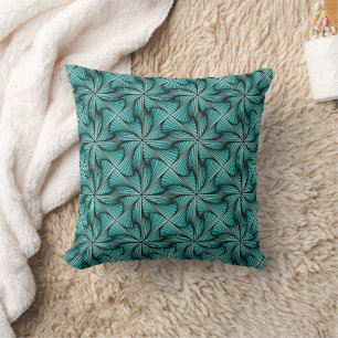 Graphic Geometric 3D Spiral Drehung Türkis Grün Kissen