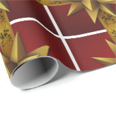 Graphic Gold Burgundy Christmas Geschenkpapier (Rolleneckpunkt)