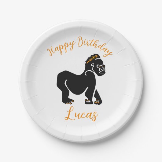 Graphic GORILLA - Wildlife - Happy Birthday - Part Pappteller (Vorderseite)
