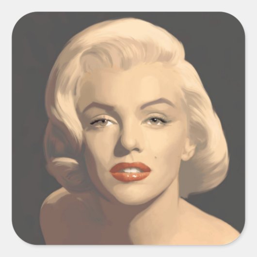 Graphic Gray Marilyn Quadratischer Aufkleber (Vorderseite)