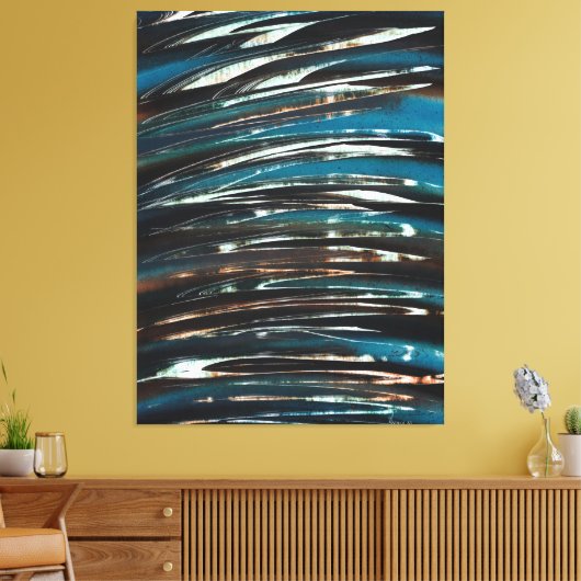 Graphic Grunge Wave Leinwanddruck (Insitu (Wohnzimmer))