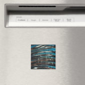 Graphic Grunge Wave Magnet (In Situ (Geschirrspüler))