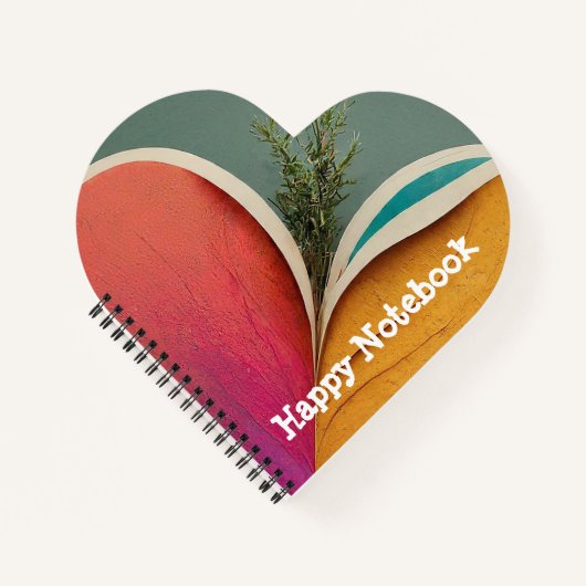 Graphic Heart Happy Spiral Notizblock (Vorderseite)