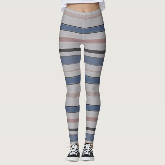 Graphic Horizontal Lines mit benutzerdefinierter F Leggings (Vorderseite)