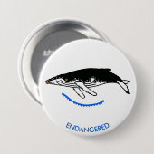 Graphic - Humpback WHALE - Wildlife - Nature- Button (Vorne & Hinten)