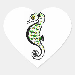 Graphic - I Liebe SEEPFERDE - Marine - Ocean Herz-Aufkleber