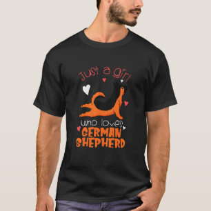 Graphic Just a Girl, die deutsche Hirte Liebe T-Shirt