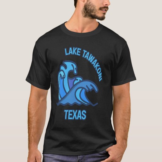 Graphic Lake Tawakoni Texas Pocket Wave Souvenir T-Shirt (Vorderseite)
