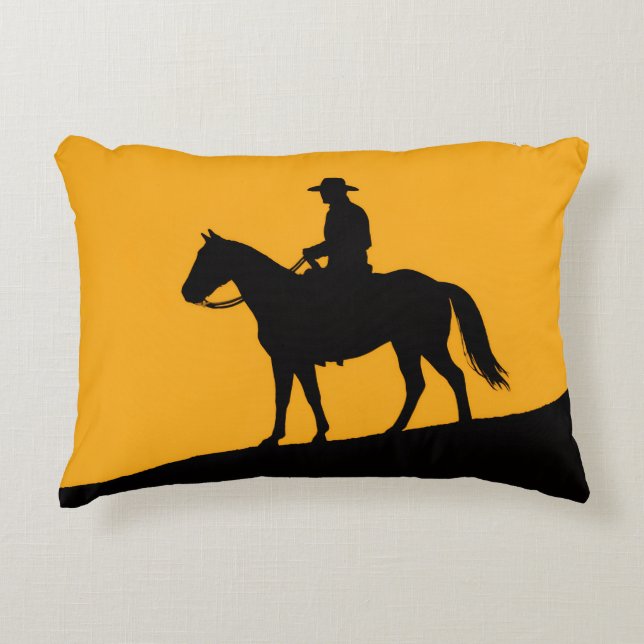 Graphic Lone Rider Tote Bag - Minimalist Western Dekokissen (Vorderseite)