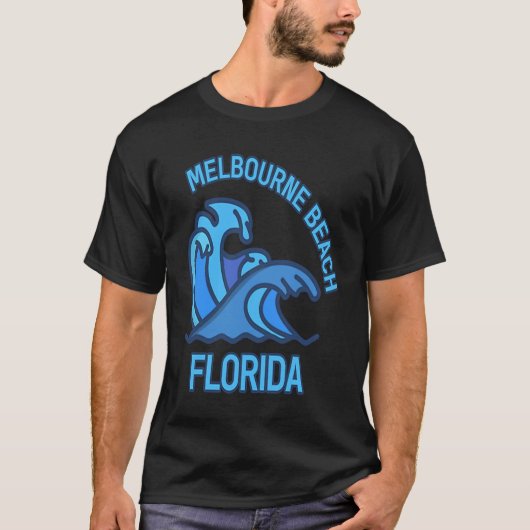 Graphic Melbourne Beach Florida Pocket Wave Souven T-Shirt (Vorderseite)