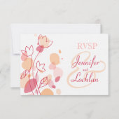Graphic moderne Blume Blätter formale Hochzeit RSV RSVP Karte (Vorderseite)