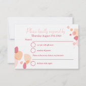 Graphic moderne Blume Blätter formale Hochzeit RSV RSVP Karte (Rückseite)
