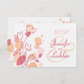 Graphic moderne Blume Blätter formale Hochzeit RSV RSVP Karte (Vorne/Hinten)