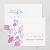 Graphic moderne Blume Blätter Save the Date Karte (Vorne/Hinten)