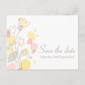 Graphic moderne Blume Blätter Save the Date Karte (Vorderseite)