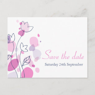 Graphic moderne Blume Blätter Save the Date Karte