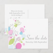 Graphic moderne Blume Blätter Save the Date Karte (Vorne/Hinten)