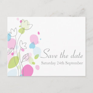 Graphic moderne Blume Blätter Save the Date Karte